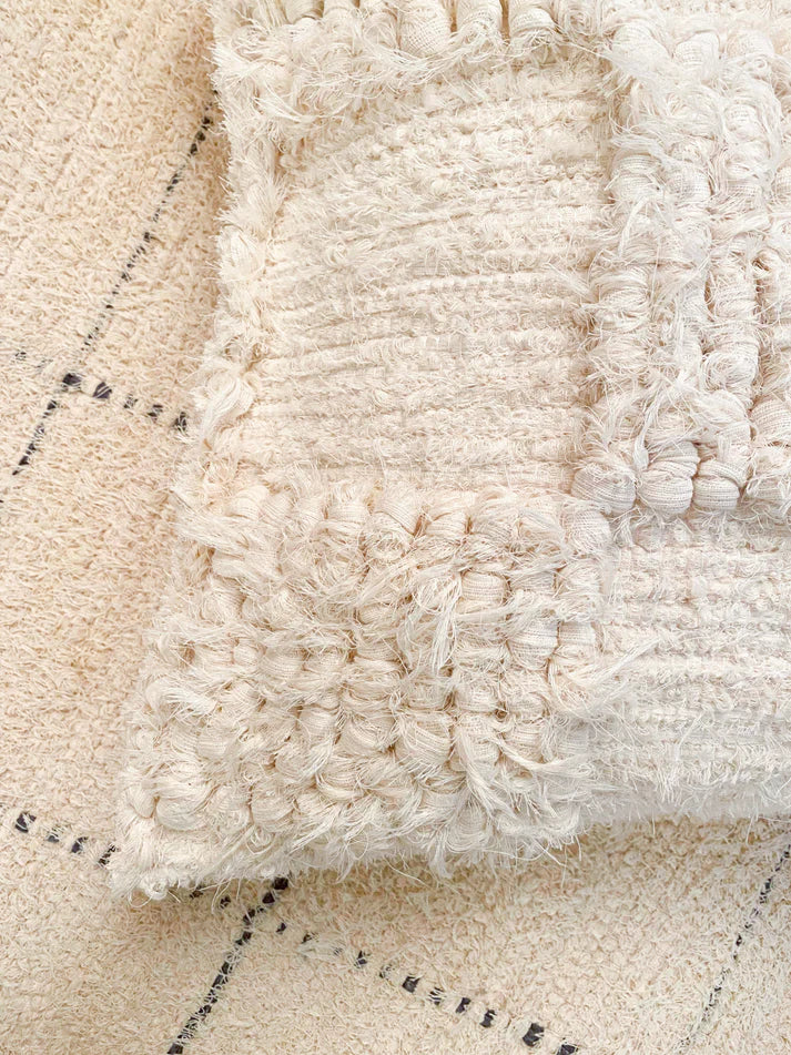 Recycled Cotton Cushion – Ecru Checks – Perfect for living room and bedroom