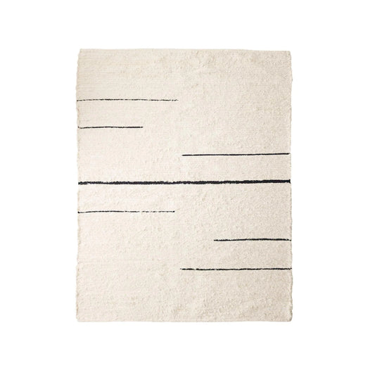 Recycled Cotton Rug – Ecru 7 lines – Perfect for living room and bedroom