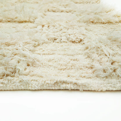 Recycled Cotton Rug – Ecru Checks – Perfect for living room and bedroom