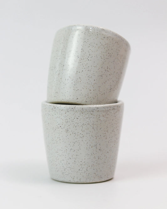 Speckled coffee cup - Ceramic in White